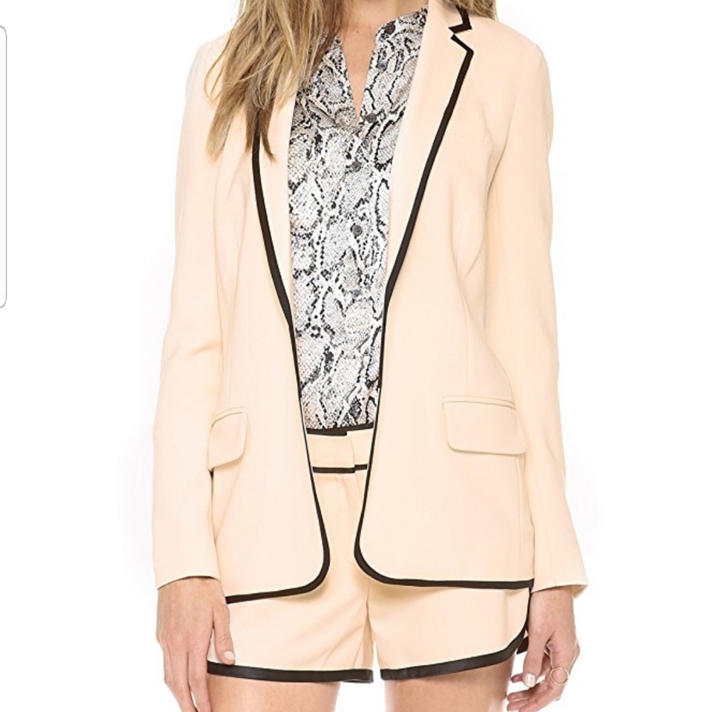 Diane Von Furstenberg cream tuxedo jacket